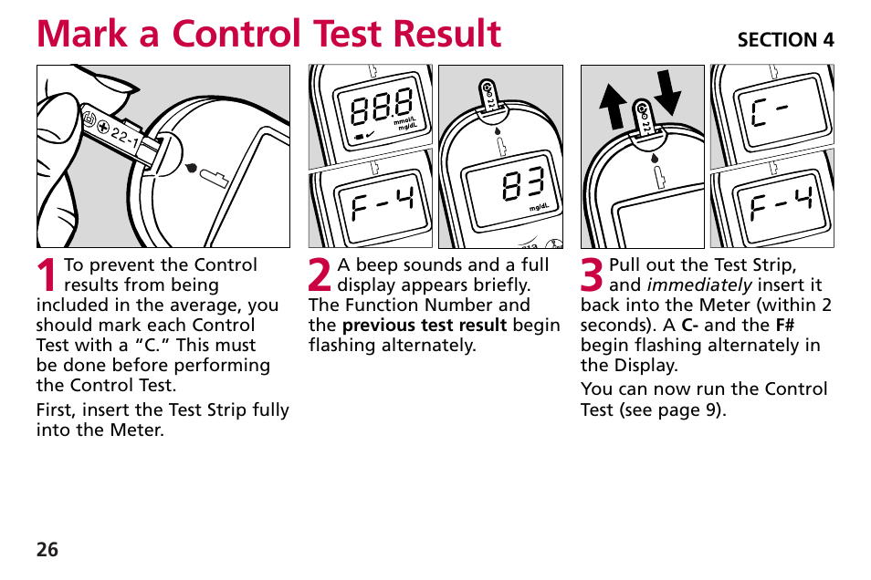 Mark a control test result | Bayer HealthCare Blood Glucose Meter MODEL Ascensia Elite User Manual | Page 35 / 51