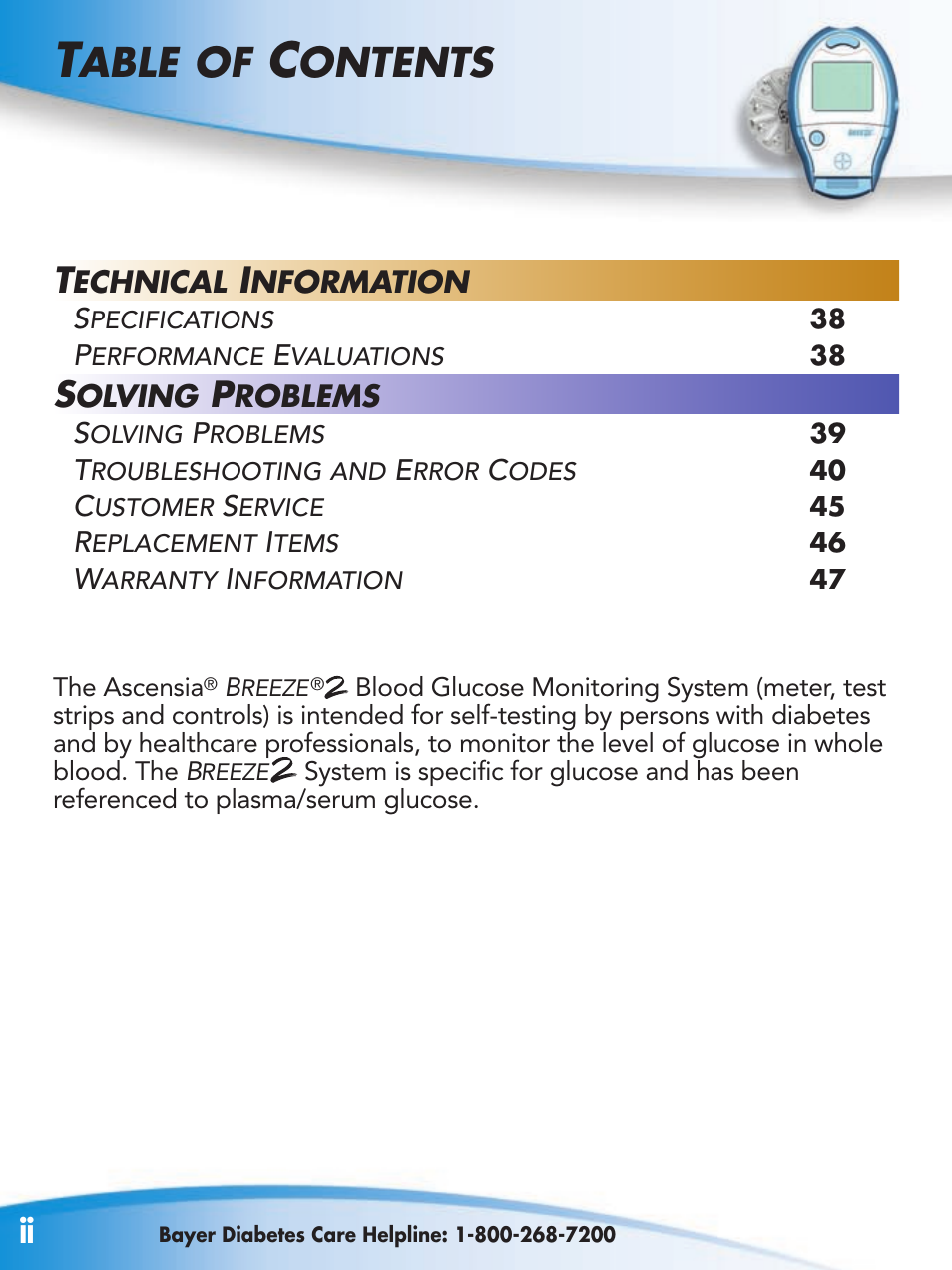Able, Ontents | Bayer HealthCare 2 User Manual | Page 4 / 53