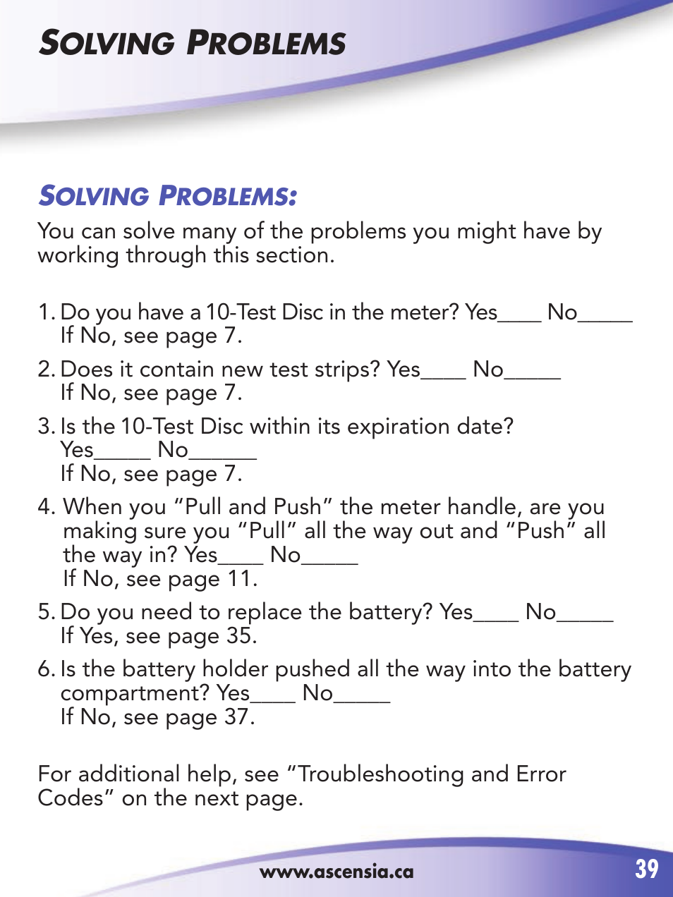 Olving, Roblems | Bayer HealthCare 2 User Manual | Page 43 / 53