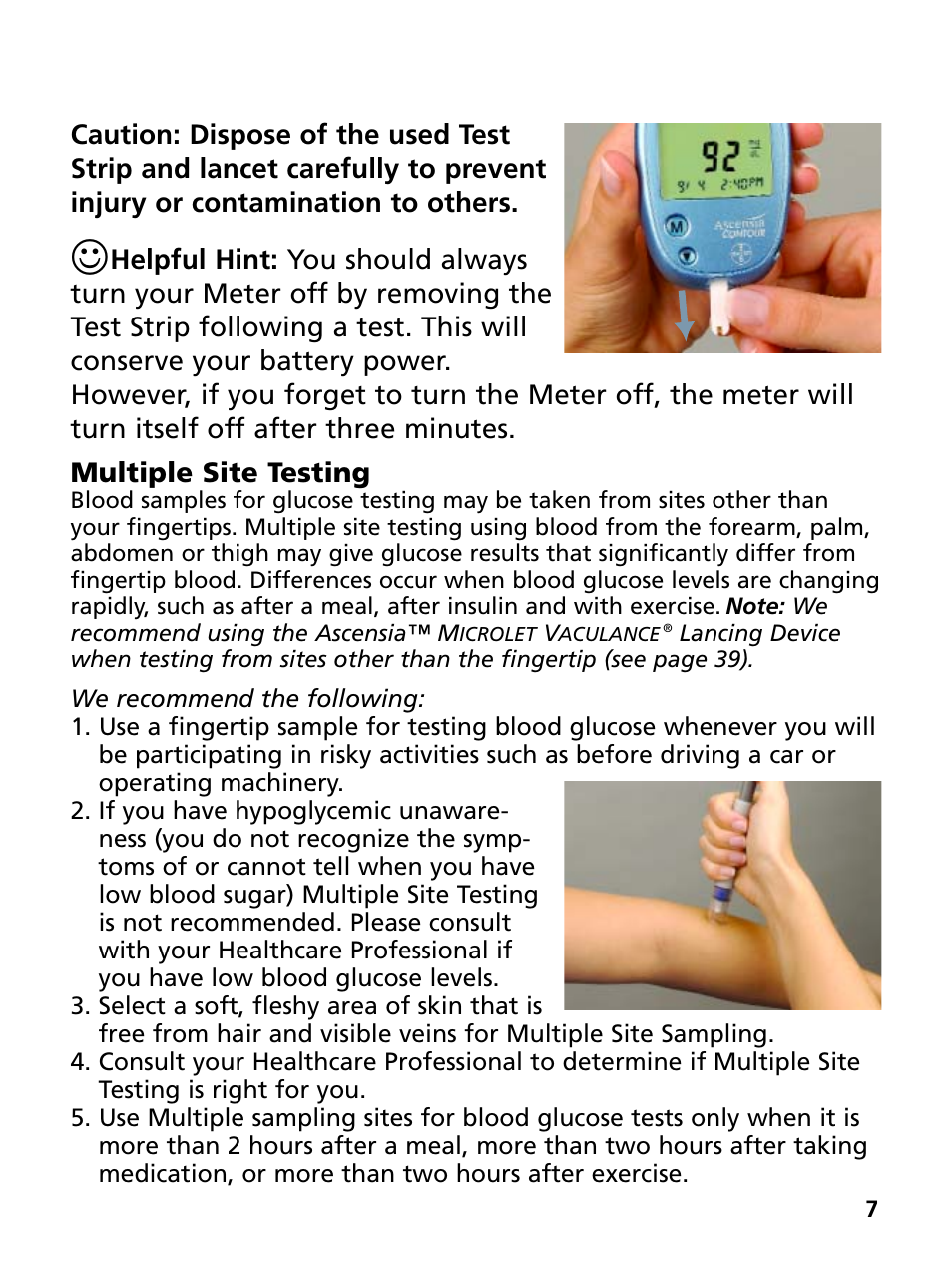 Bayer HealthCare Ascensia Contour Blood Glucose Monitoring System User Manual | Page 11 / 46
