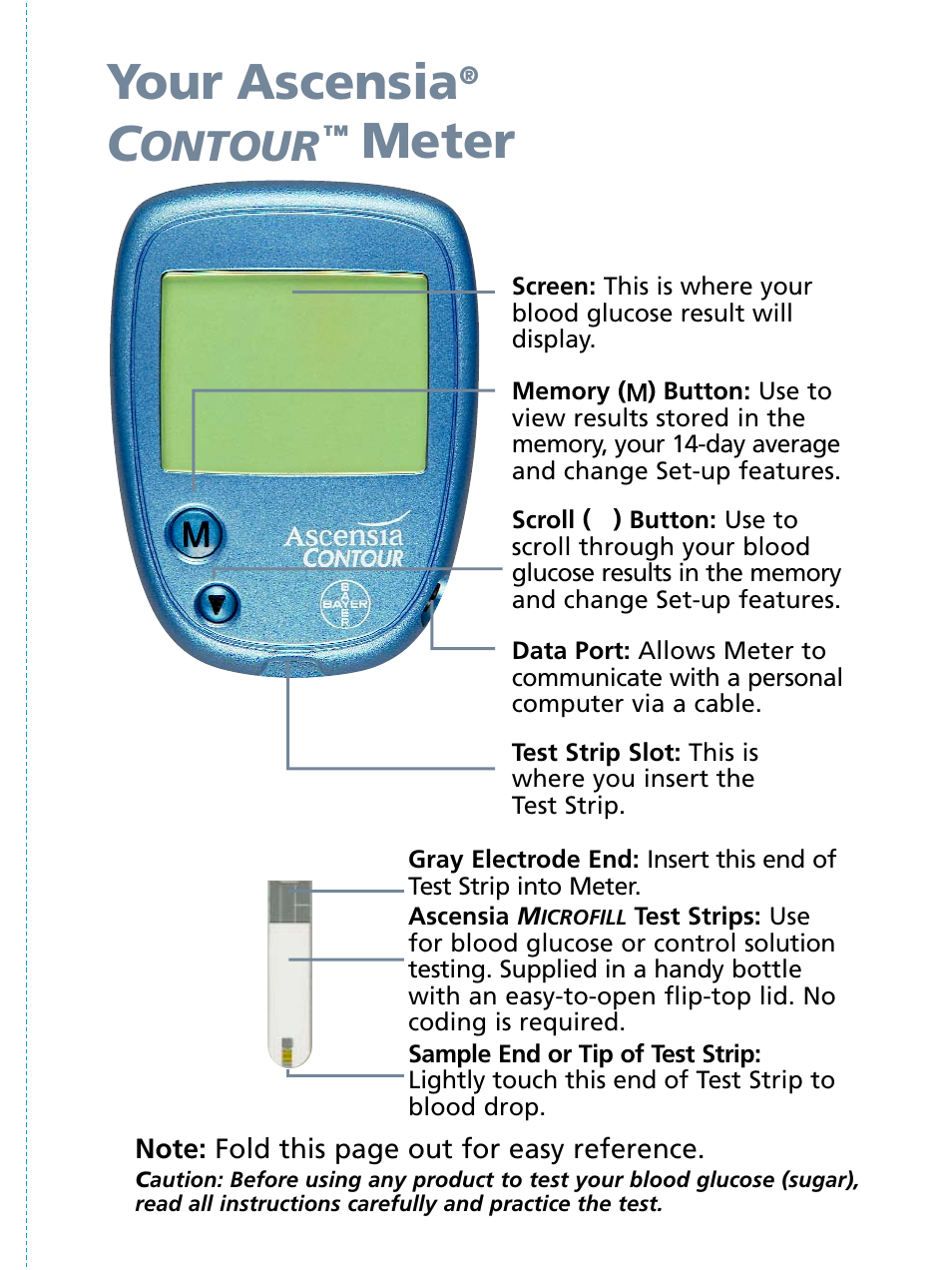 Your ascensia, Meter, Ontour | Bayer HealthCare Ascensia Contour Blood Glucose Monitoring System User Manual | Page 3 / 46