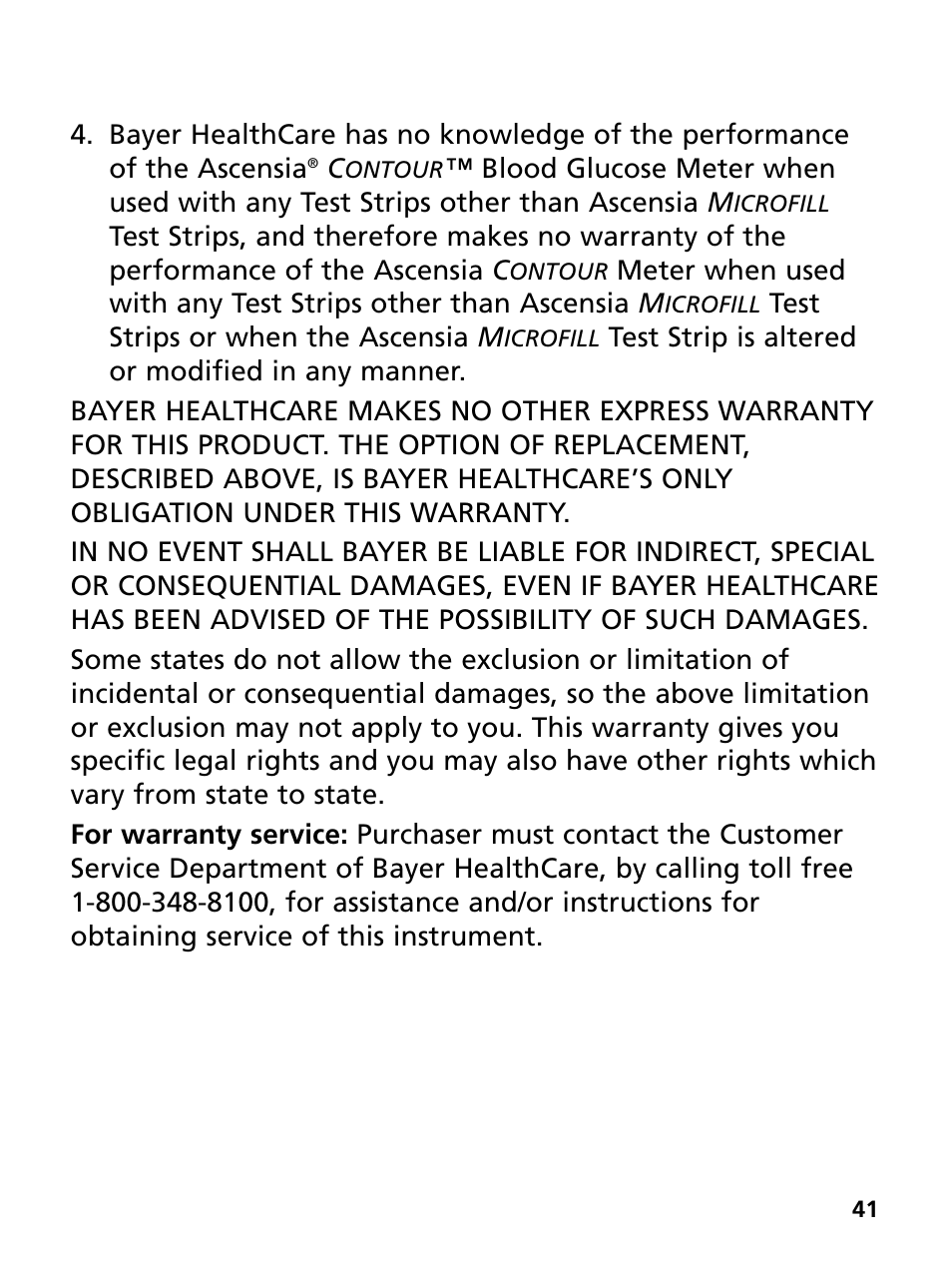 Bayer HealthCare Ascensia Contour Blood Glucose Monitoring System User Manual | Page 45 / 46