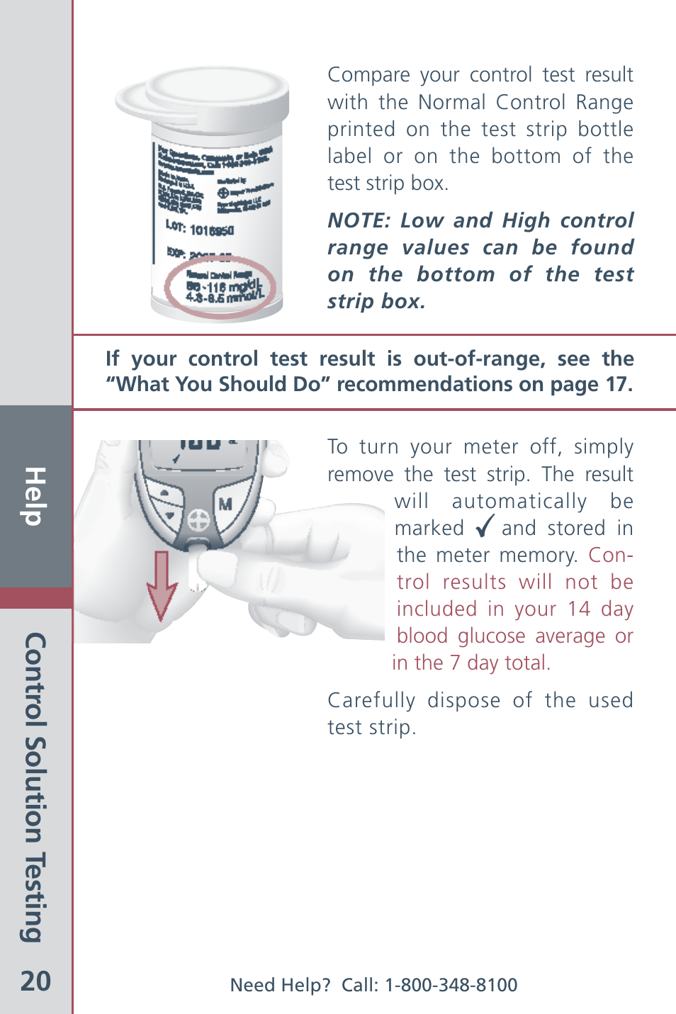 Help 20 | Bayer HealthCare CONTOUR Blood Glucose Meter and Ascensia CONTOURTM Test Strips User Manual | Page 22 / 43