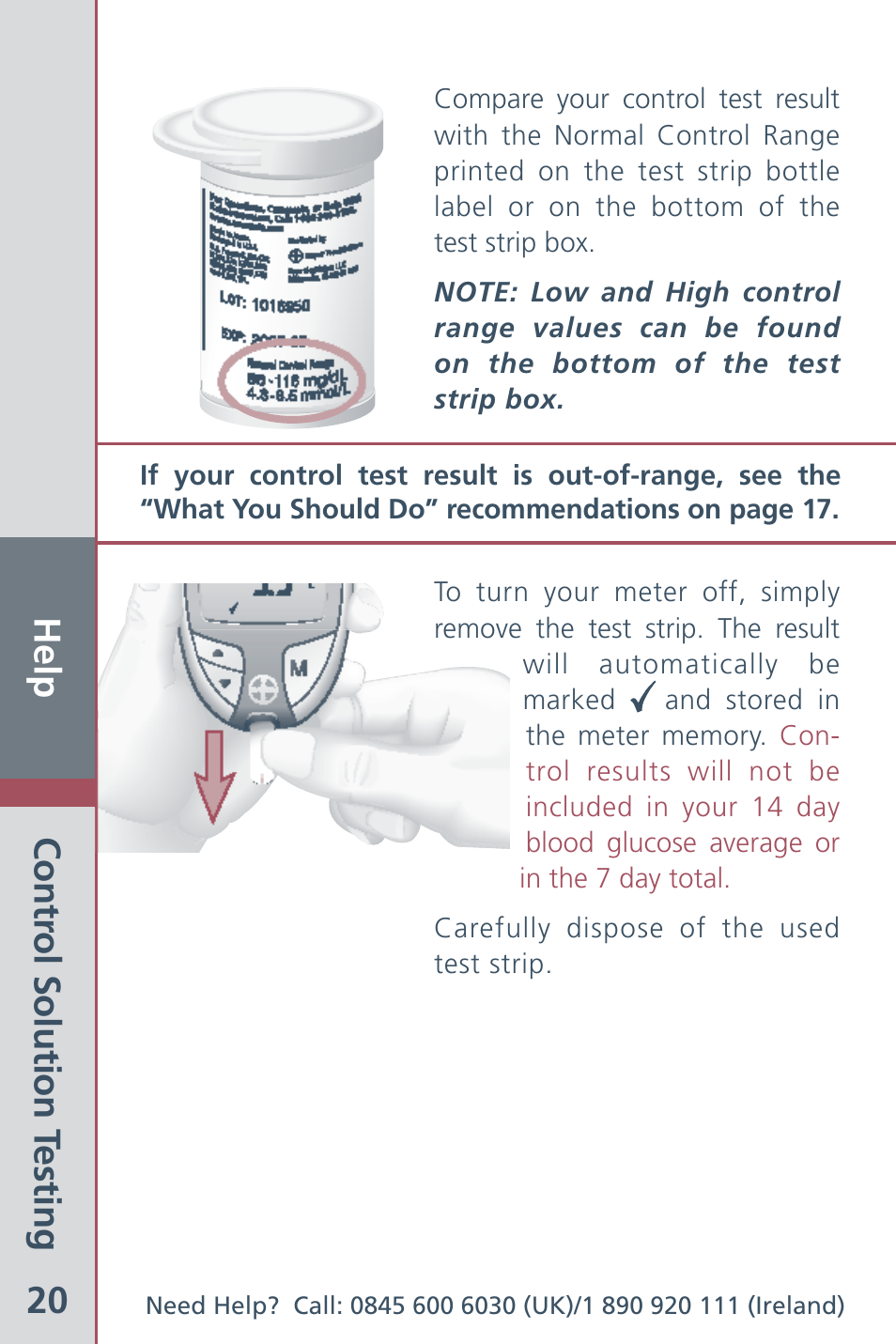 Help 20 | Bayer HealthCare Ascensia Contour Blood Glucose Meter User Manual | Page 22 / 44