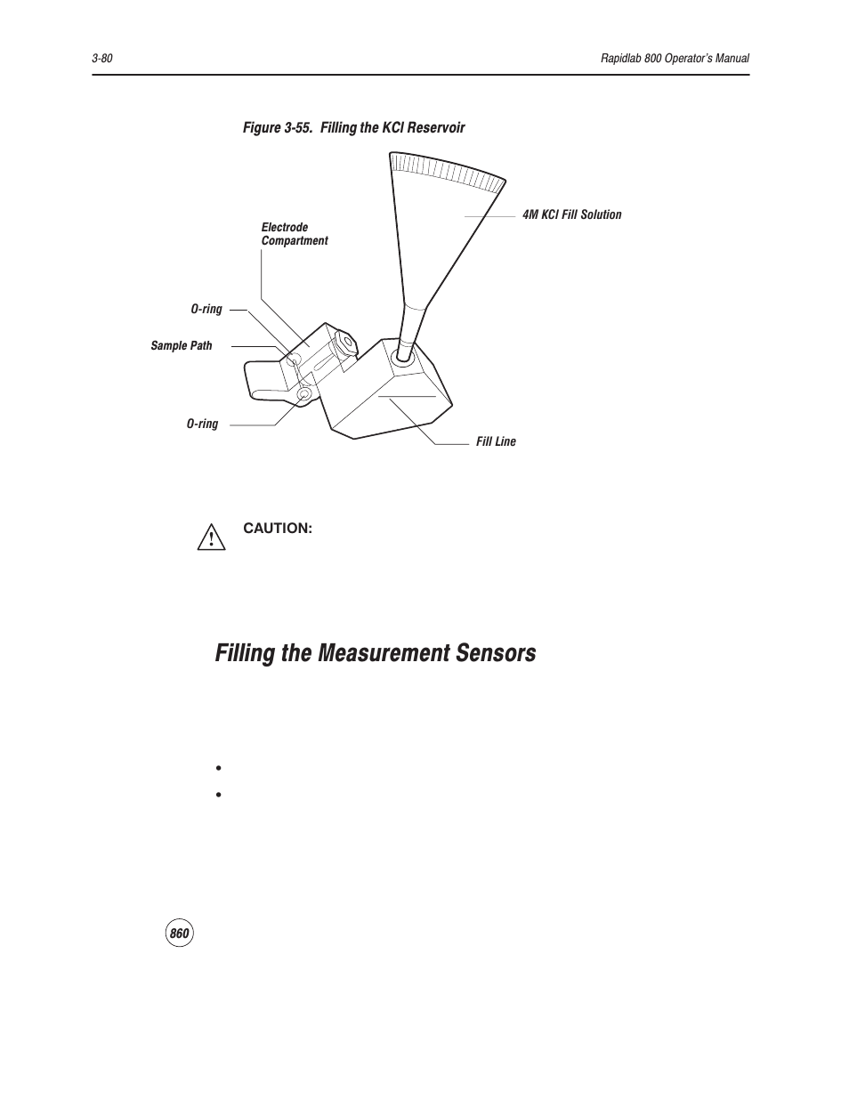 Filling the measurement sensors | Bayer HealthCare Rapidlab 800 User Manual | Page 252 / 699