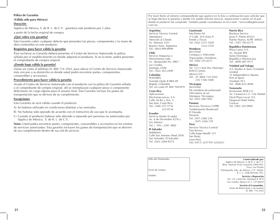 Black & Decker T2030 User Manual | Page 12 / 13