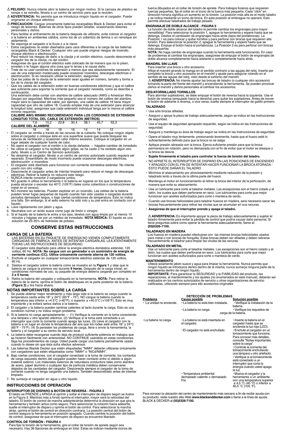 Conserve estas instrucciones | Black & Decker HPD1400 User Manual | Page 6 / 7