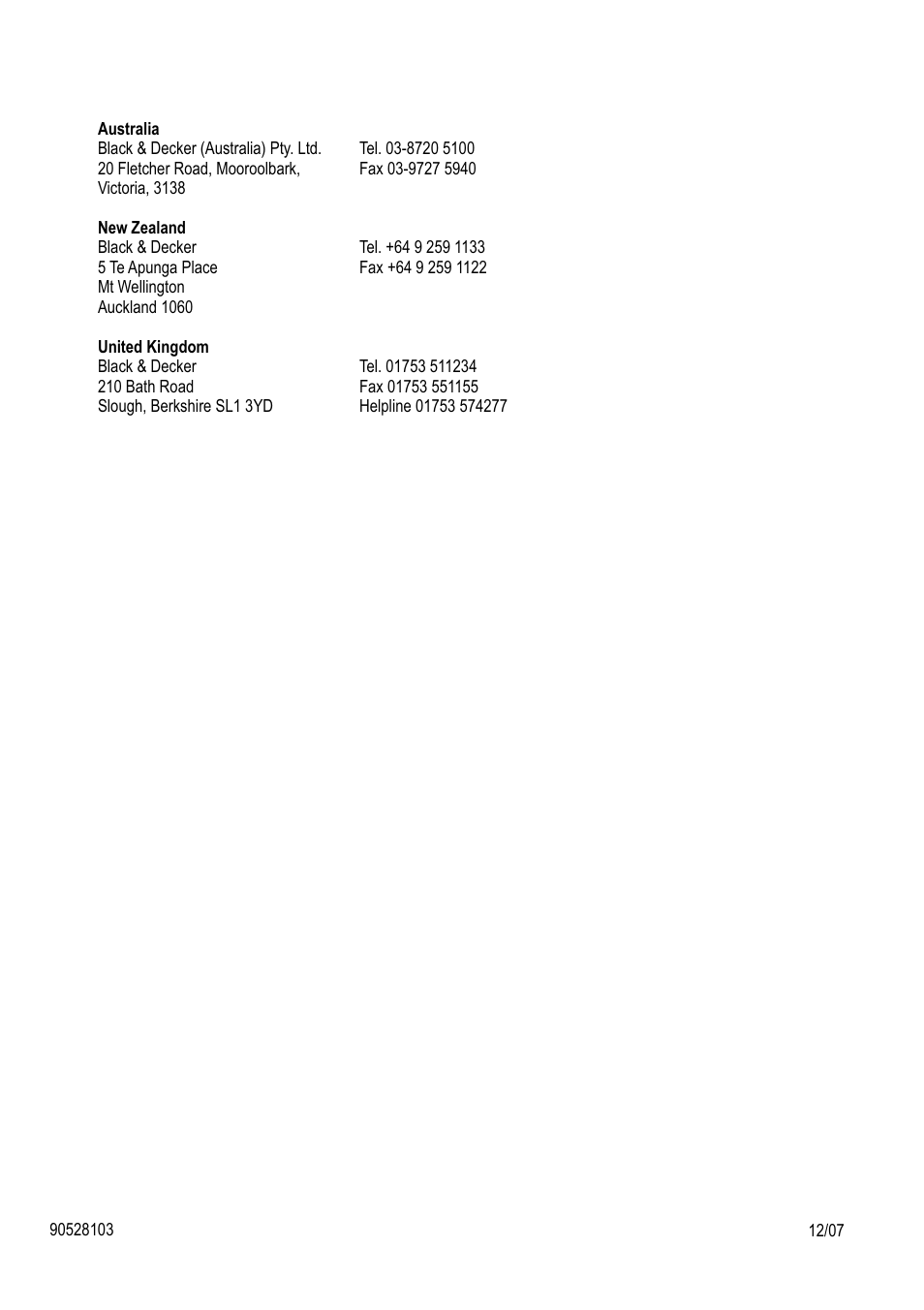 Black & Decker 90528103 User Manual | Page 12 / 12
