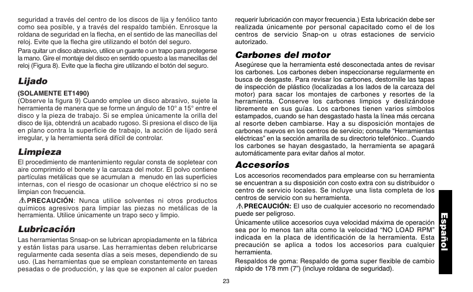 Snap-On ET 1460 User Manual | Page 27 / 28