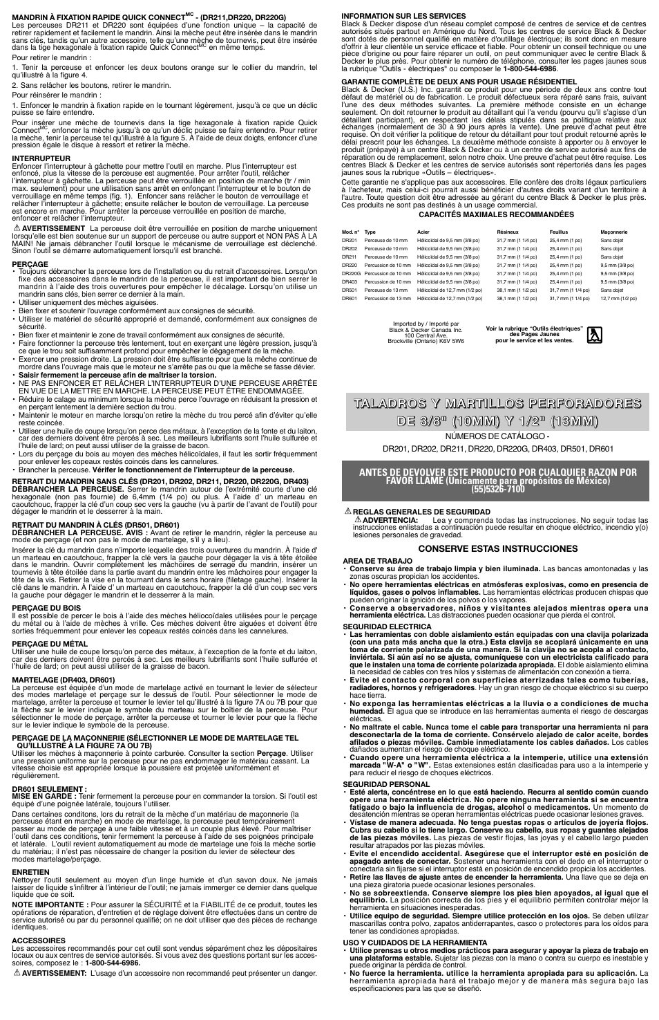 Black & Decker DR501 User Manual | Page 4 / 6