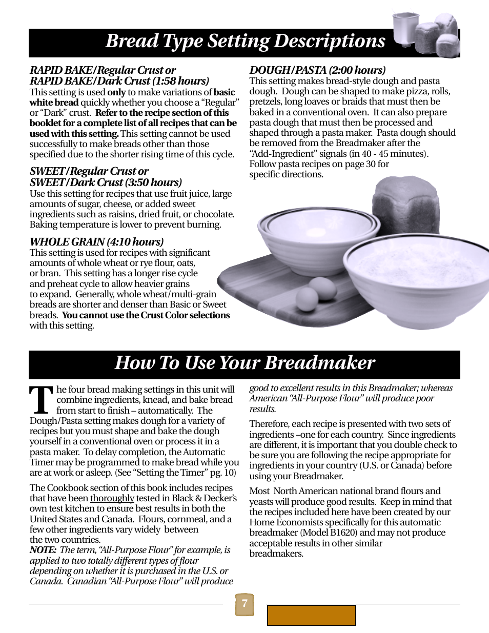 How to use, How to use your breadmaker | Black & Decker B1620 User Manual | Page 7 / 34