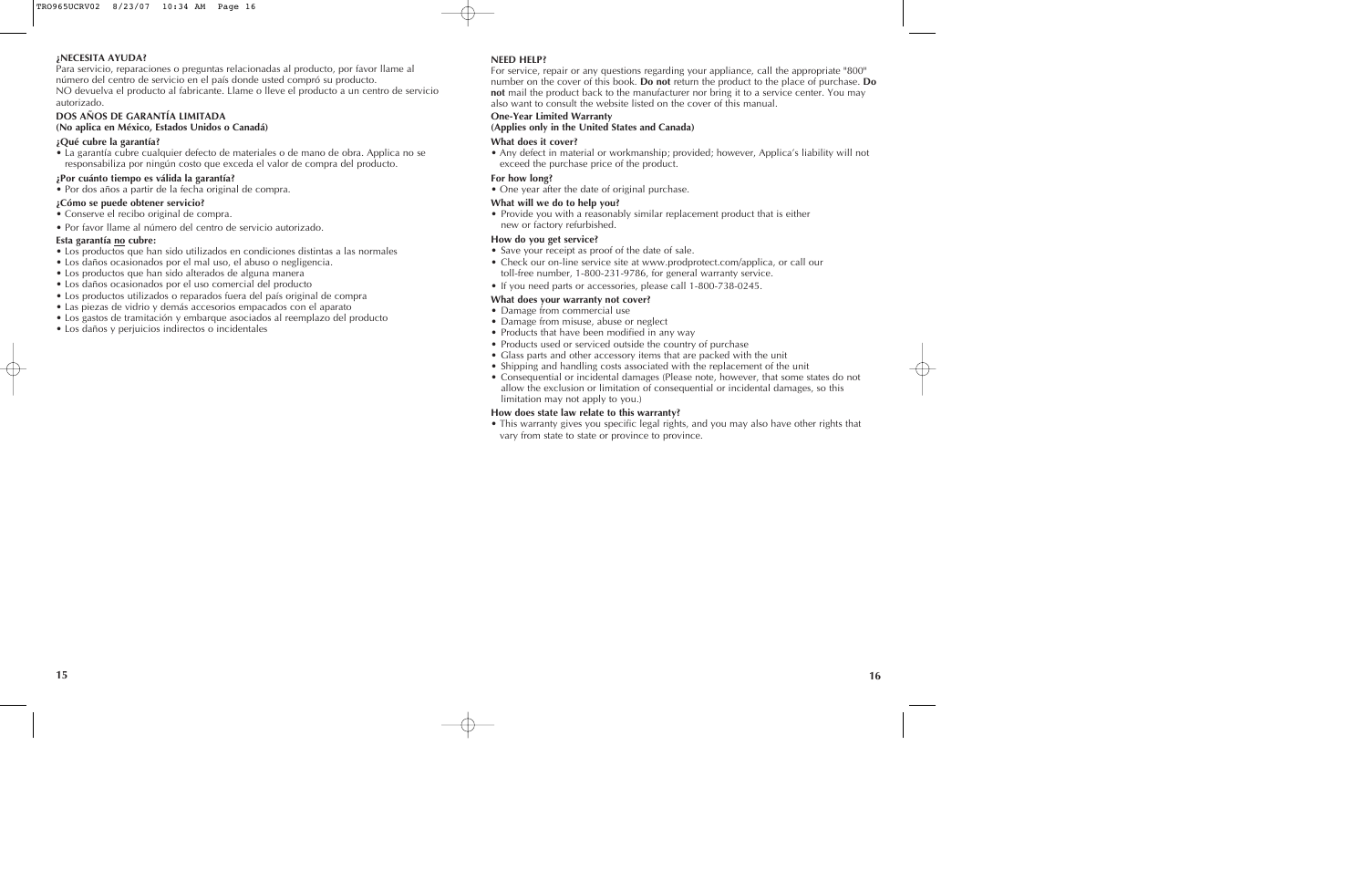 Black & Decker TRO965 User Manual | Page 9 / 11