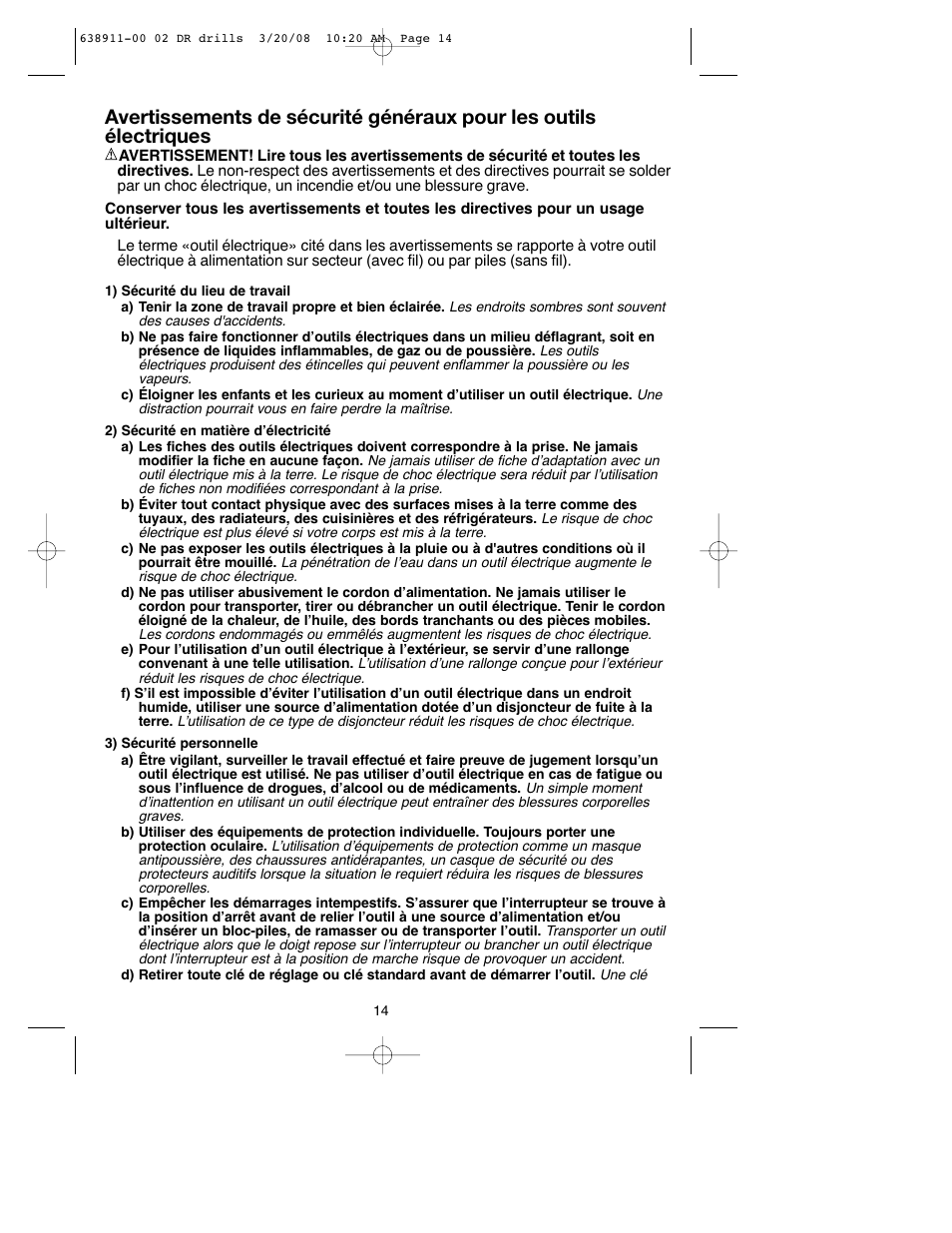 Black & Decker DR550 User Manual | Page 14 / 40