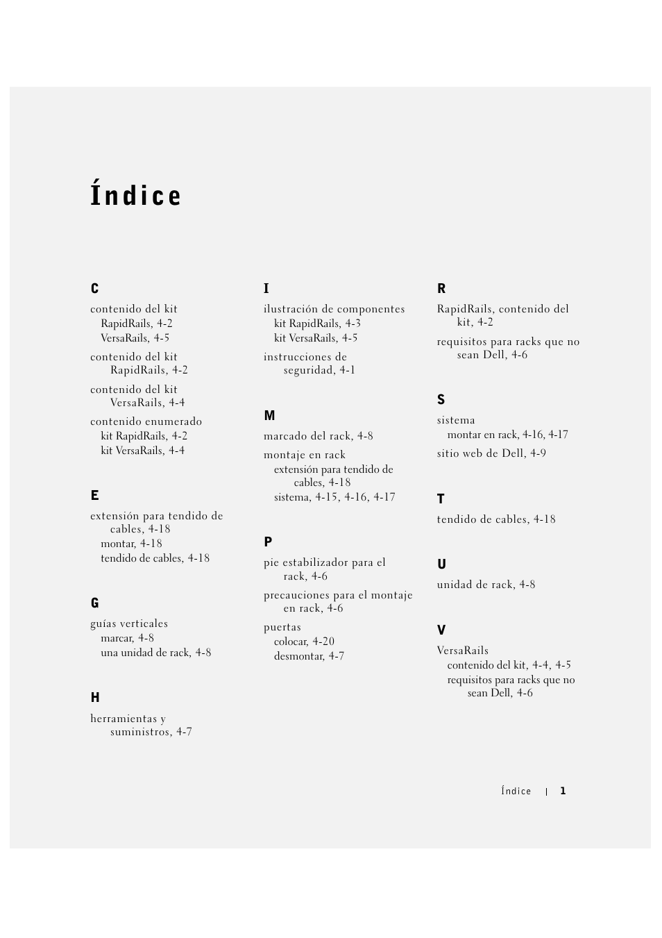 Índice | Dell PowerVault 715N (Rackmount NAS Appliance) User Manual | Page 105 / 132