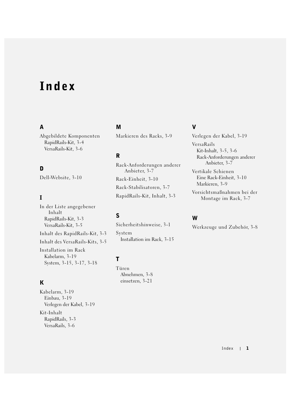 Index | Dell PowerVault 715N (Rackmount NAS Appliance) User Manual | Page 79 / 132