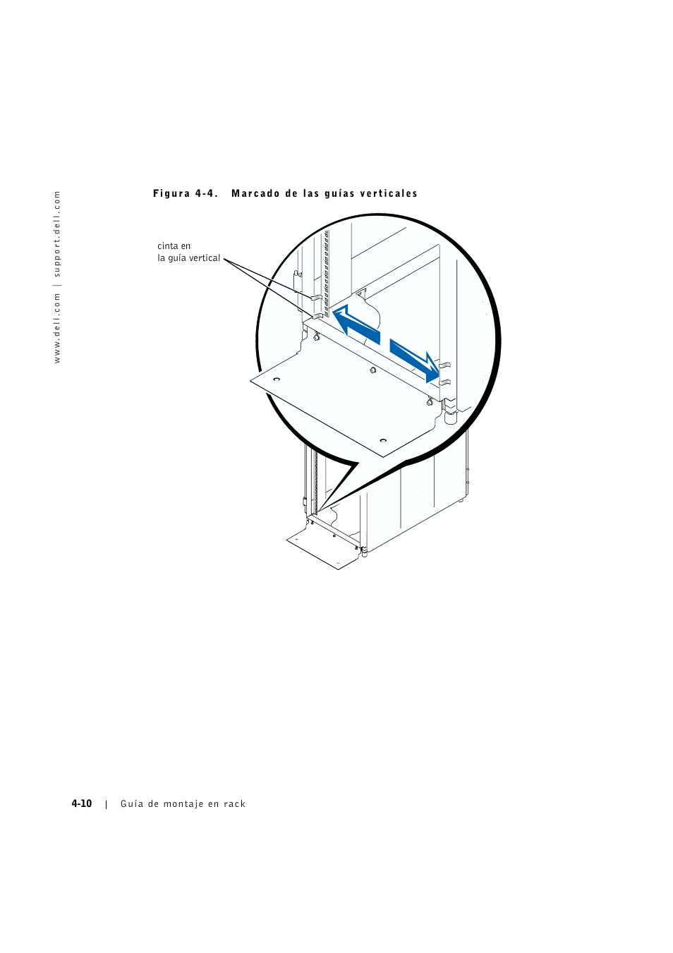 Marcado de ias guías verticaies | Dell PowerVault 715N (Rackmount NAS Appliance) User Manual | Page 94 / 132