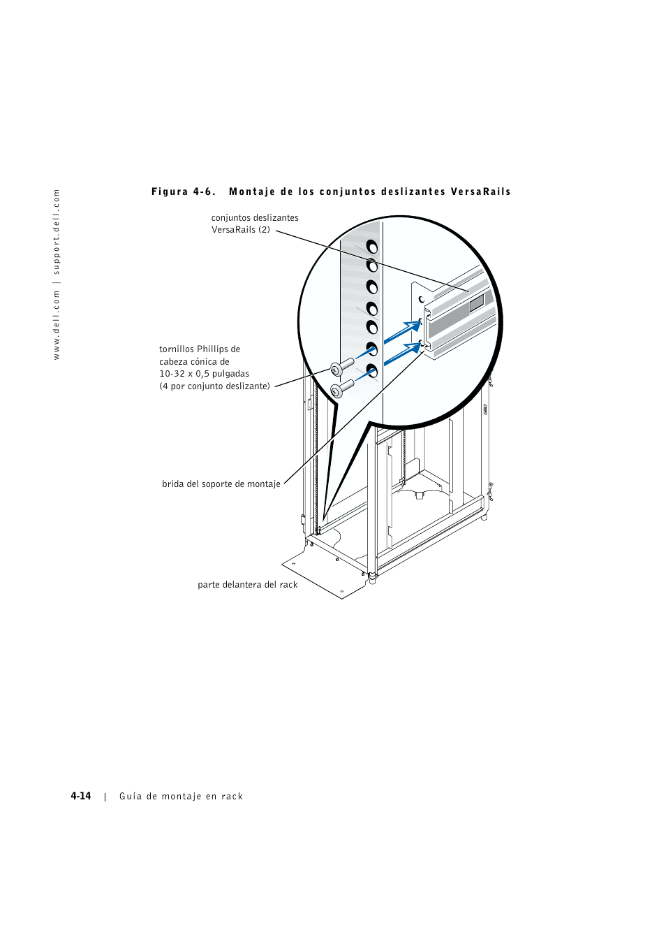 Montaje de ios conjuntos | Dell PowerVault 715N (Rackmount NAS Appliance) User Manual | Page 98 / 132