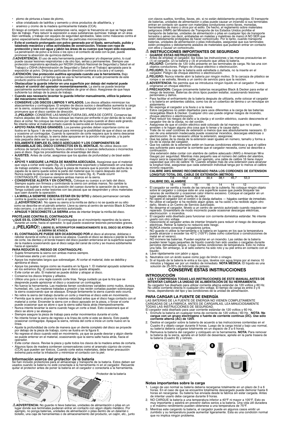 Peligro, Conserve estas instrucciones | Black & Decker Fire Storm 90503809 User Manual | Page 8 / 9