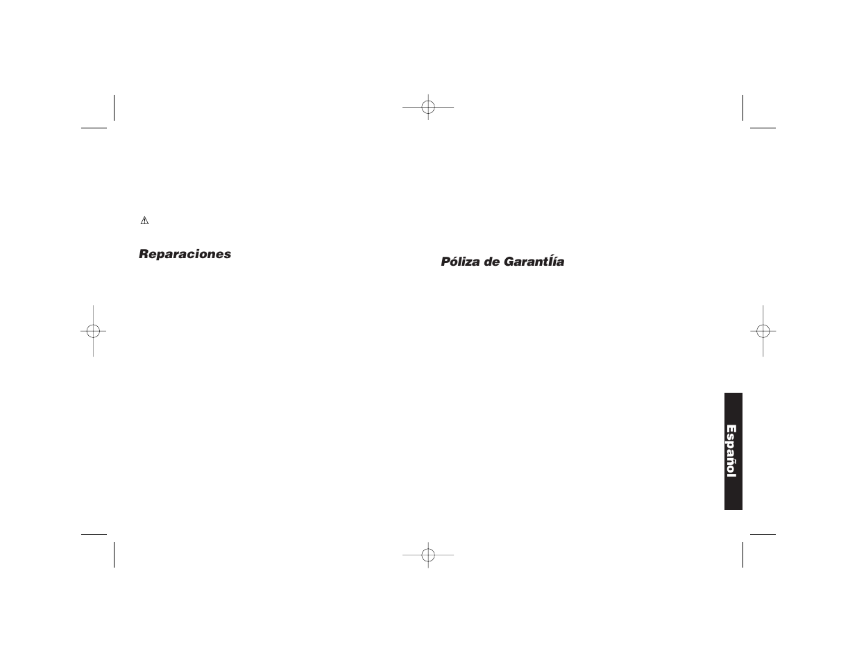 Reparaciones, Póliza de garantíía, Español | Black & Decker DW239 User Manual | Page 22 / 23