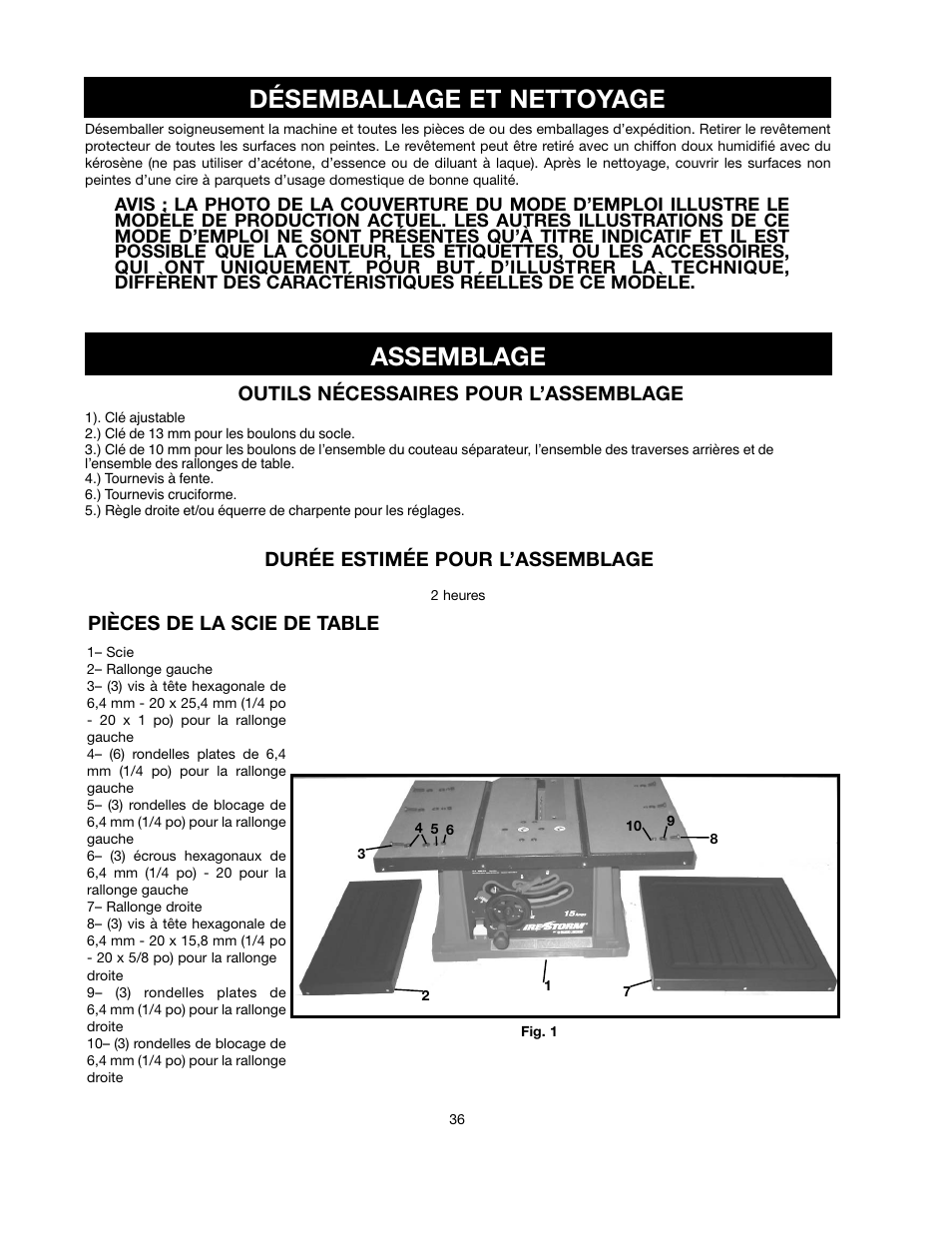 Assemblage désemballage et nettoyage | Black & Decker FIRESTORM FS210LS User Manual | Page 36 / 68