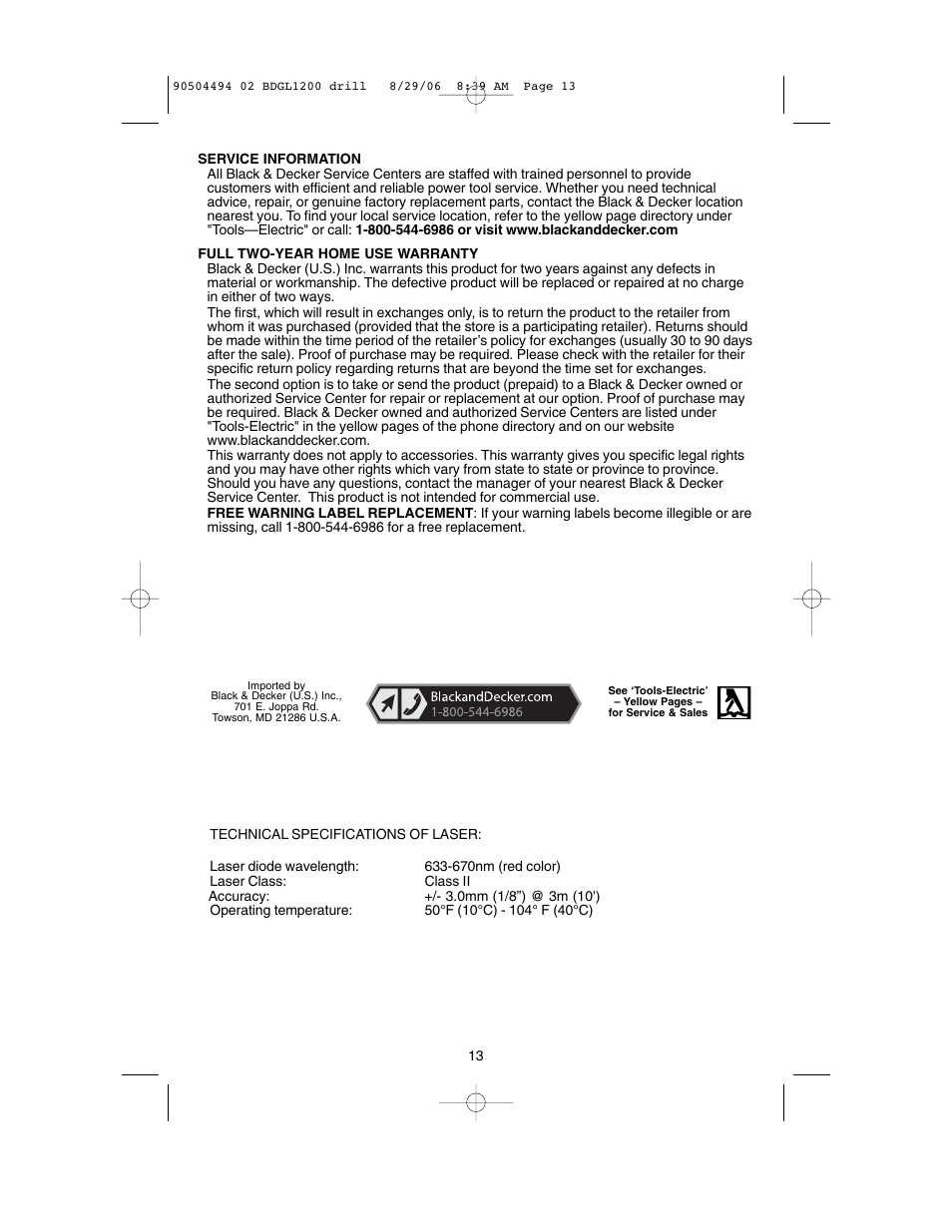 Black & Decker 90504494 User Manual | Page 13 / 44