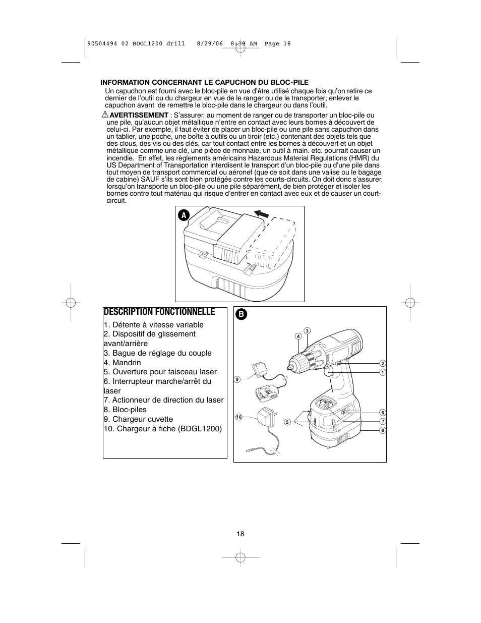 Description fonctionnelle | Black & Decker 90504494 User Manual | Page 18 / 44