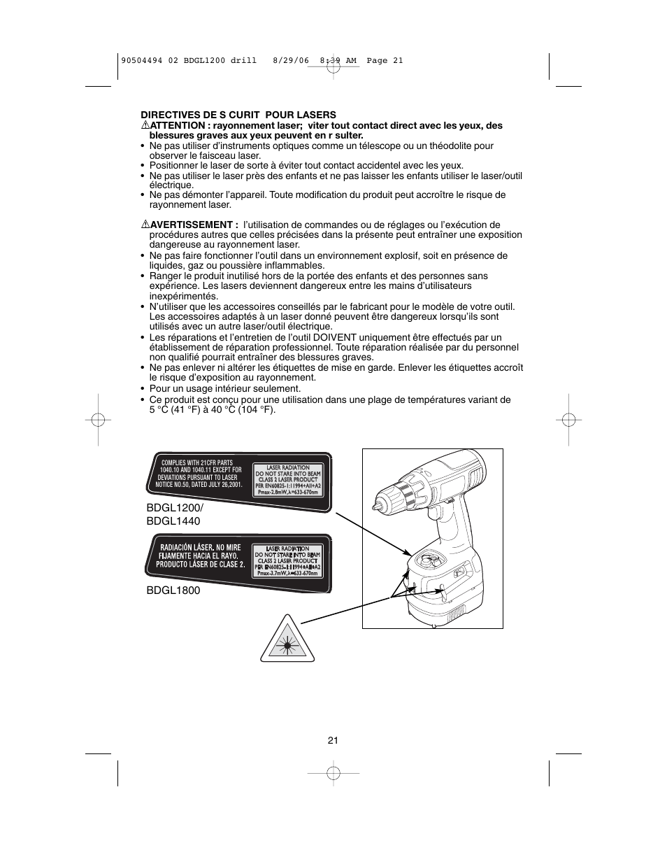 Black & Decker 90504494 User Manual | Page 21 / 44