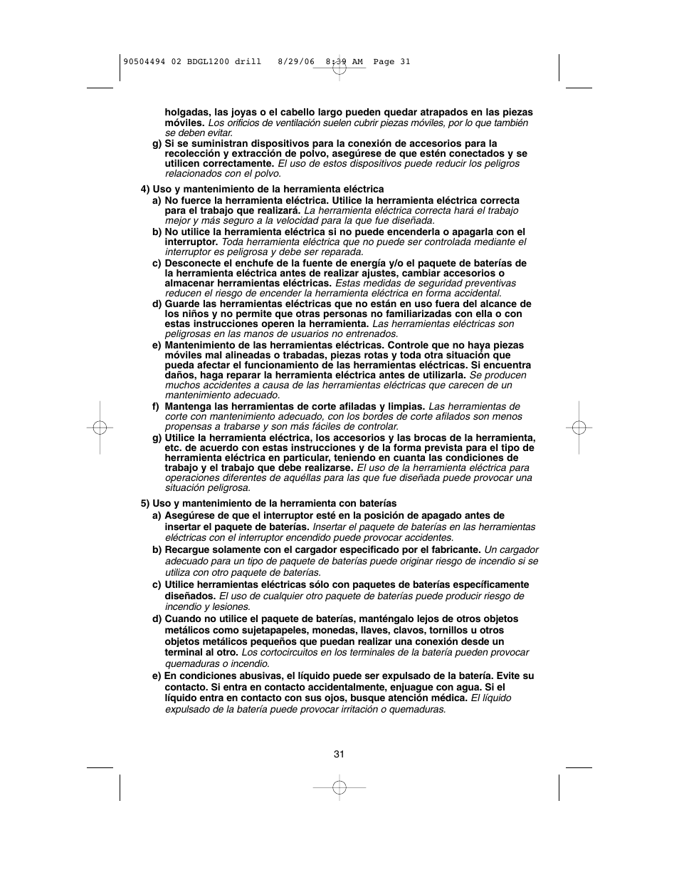 Black & Decker 90504494 User Manual | Page 31 / 44