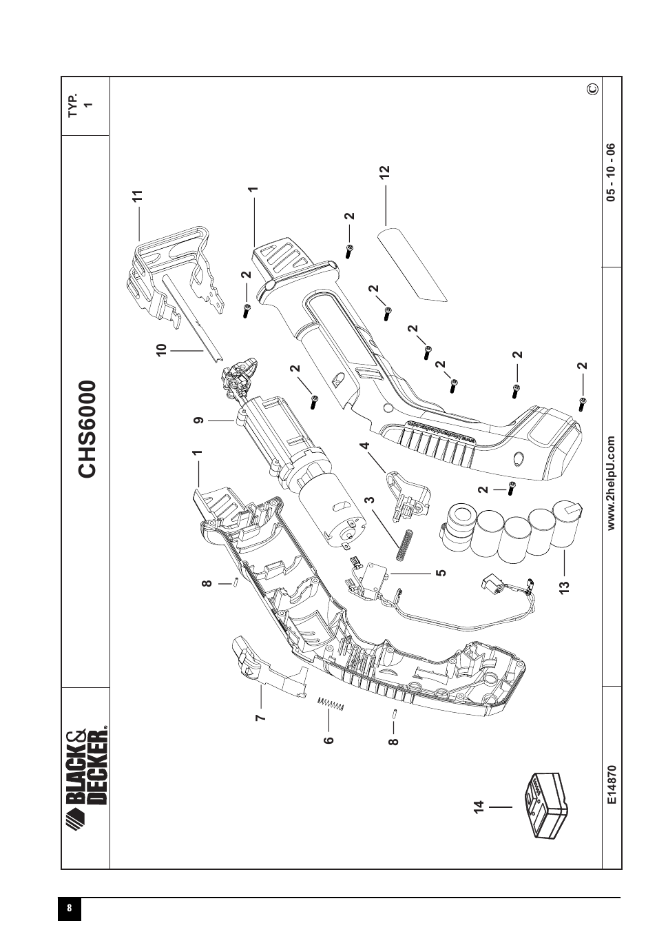 Chs6000 | Black & Decker 90510288 User Manual | Page 8 / 12