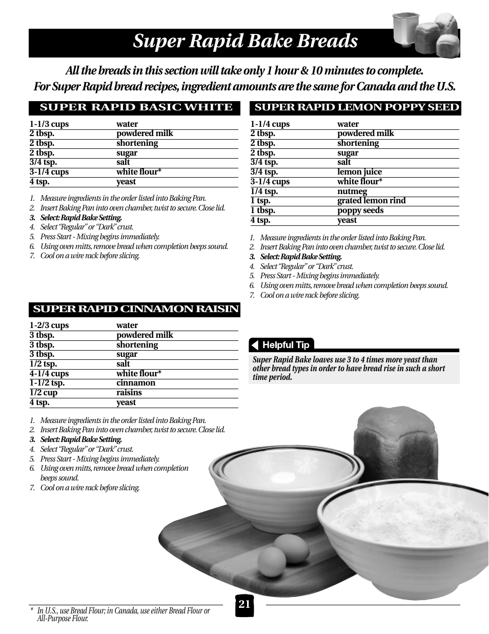 Super rapid bake breads | Black & Decker B1561 User Manual | Page 21 / 36