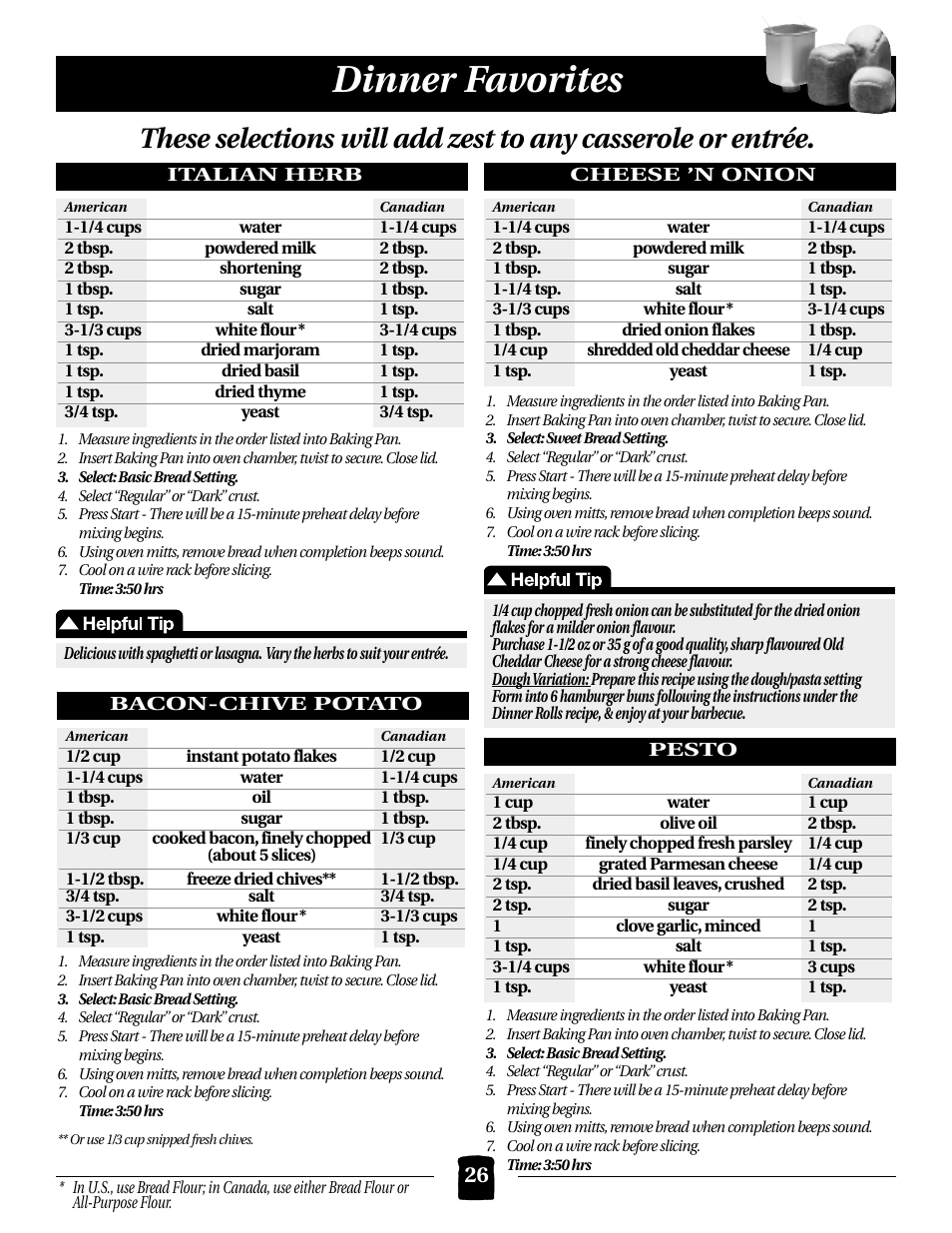 Dinner favorites | Black & Decker B1561 User Manual | Page 26 / 36