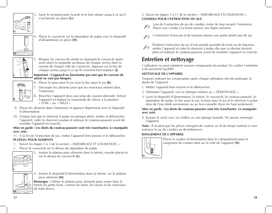 Entretien et nettoyage | Black & Decker JE2060 User Manual | Page 10 / 13