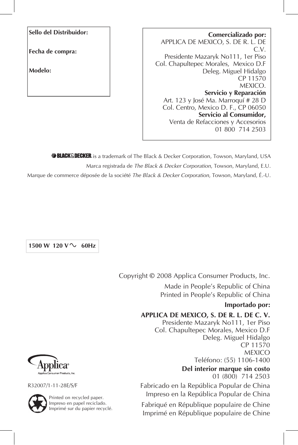 Black & Decker TRO4070 User Manual | Page 19 / 19