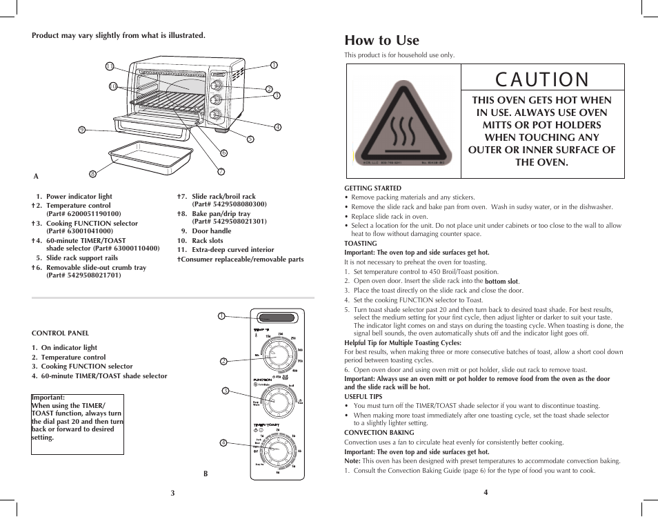 How to use | Black & Decker TRO4070 User Manual | Page 3 / 19