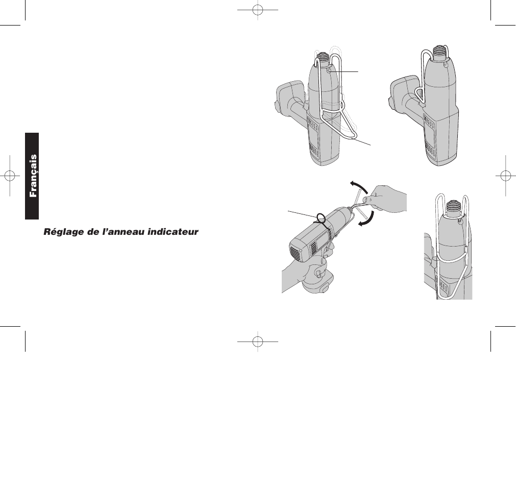 Réglage de l’anneau indicateur, Français | Black & Decker DW901 User Manual | Page 15 / 26