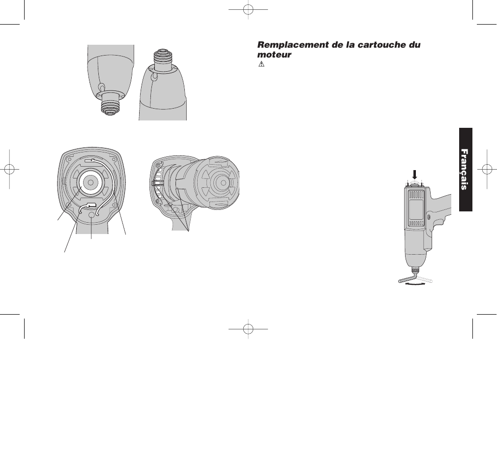 Remplacement de la cartouche du moteur, Français | Black & Decker DW901 User Manual | Page 16 / 26