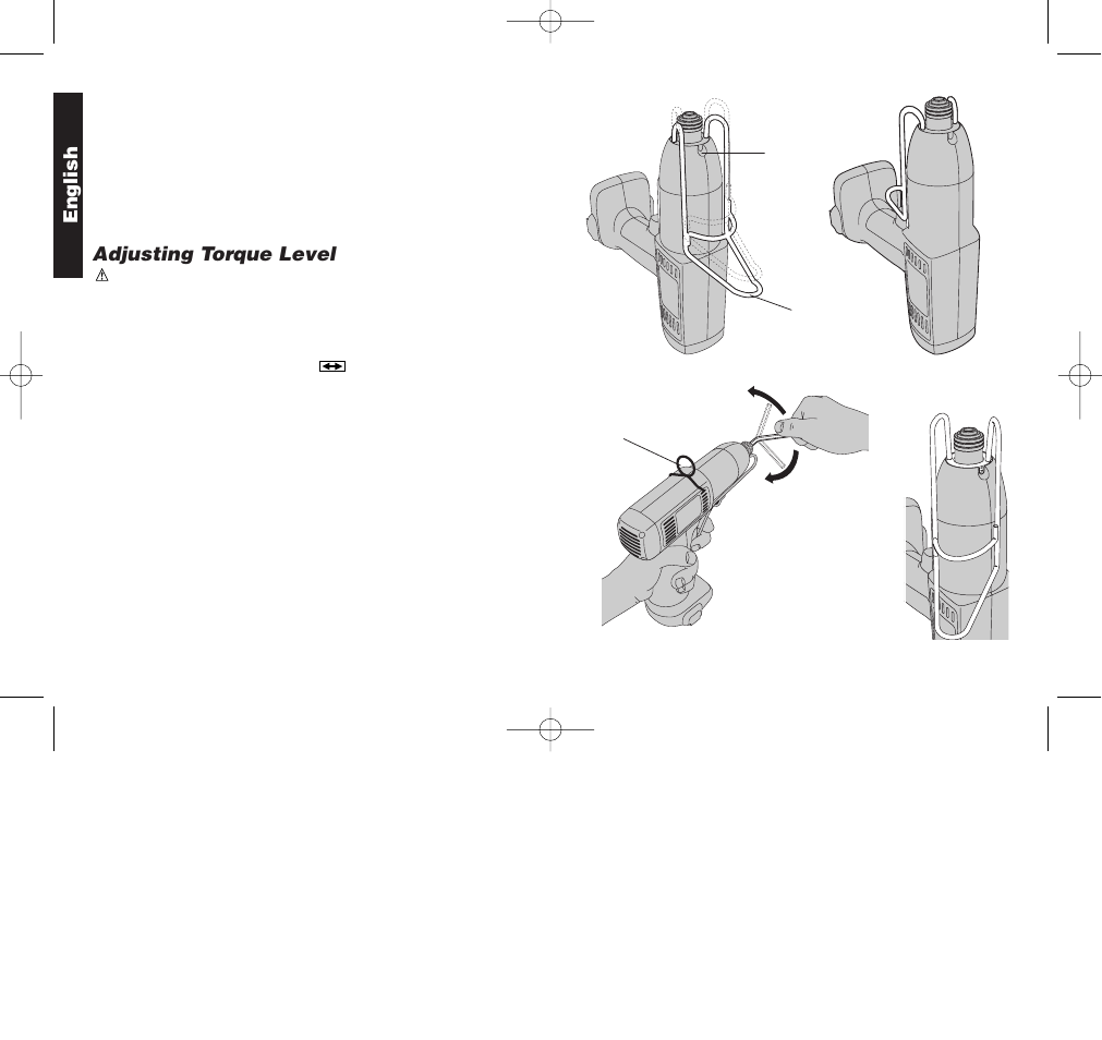 Adjusting torque level, English | Black & Decker DW901 User Manual | Page 7 / 26