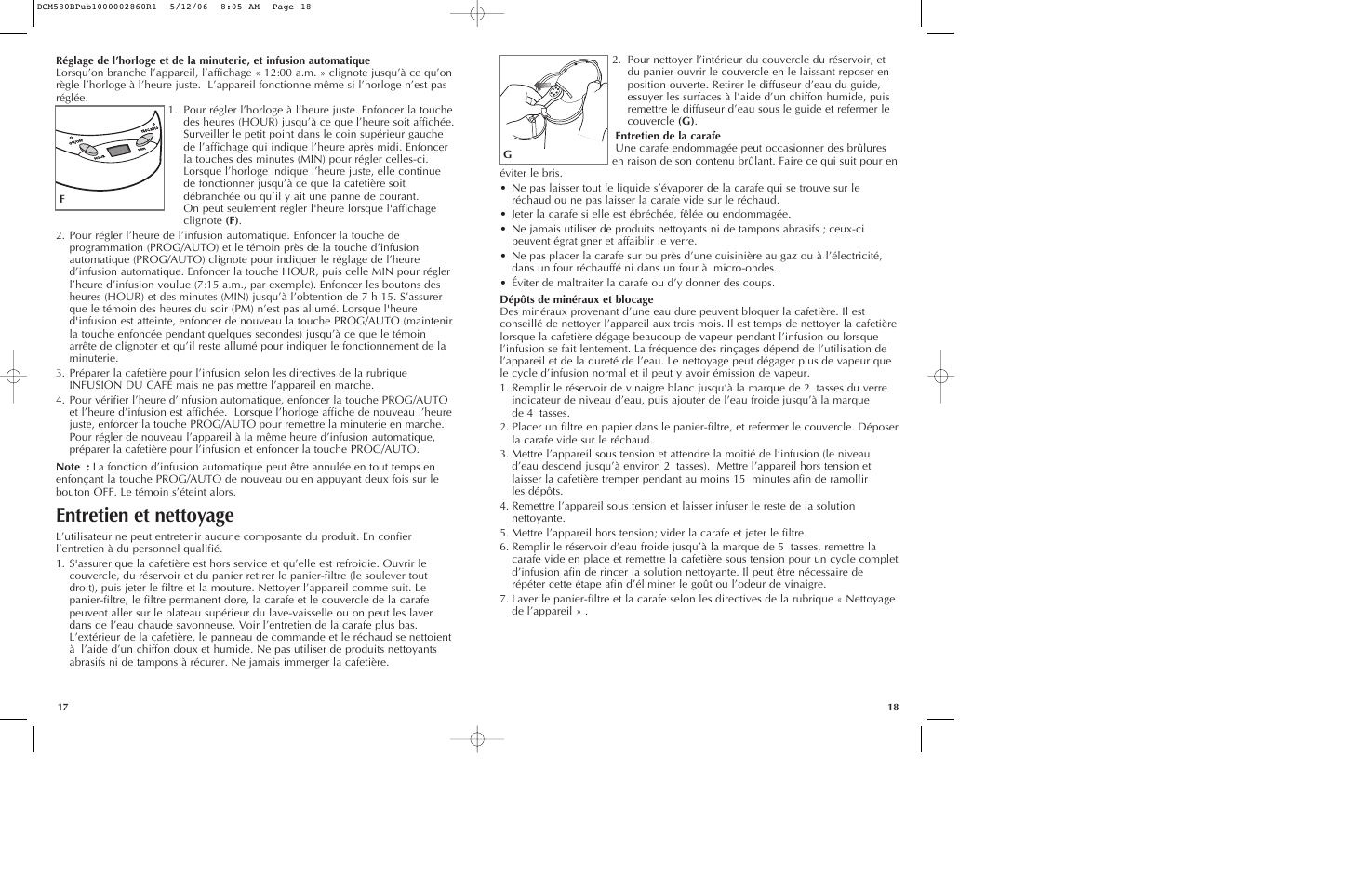 Entretien et nettoyage | Black & Decker DCM580 User Manual | Page 10 / 13