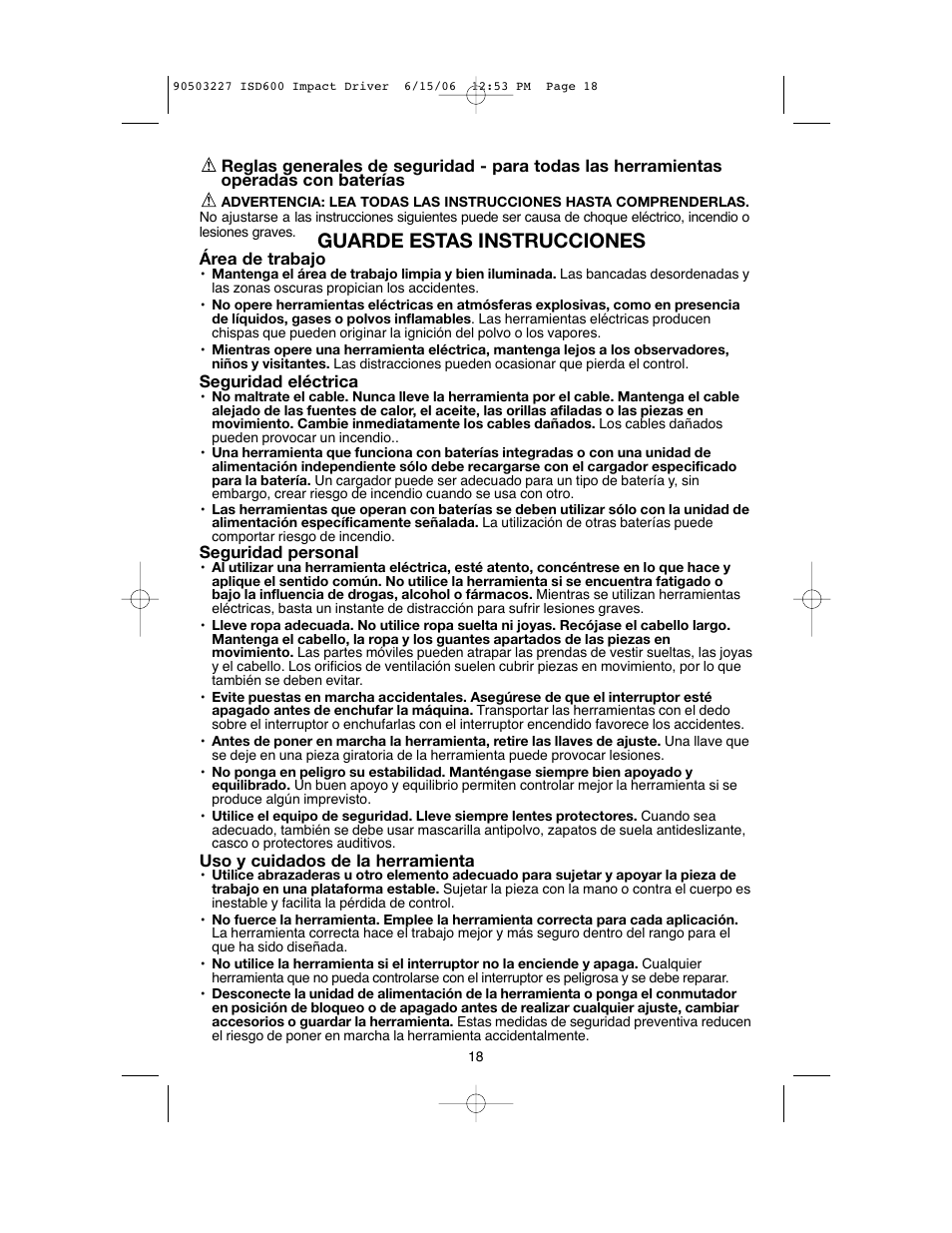 Guarde estas instrucciones | Black & Decker 90503227 User Manual | Page 18 / 28