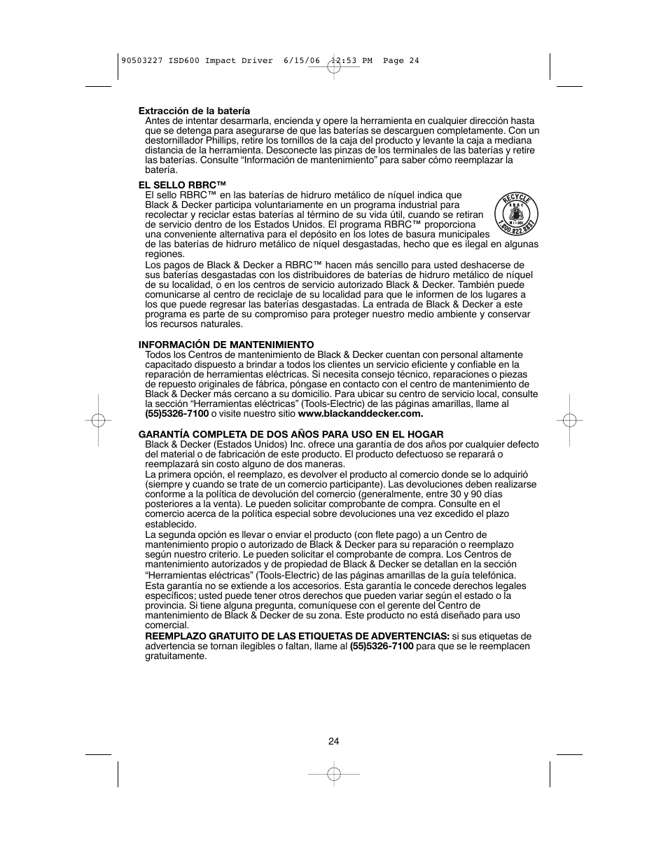 Black & Decker 90503227 User Manual | Page 24 / 28
