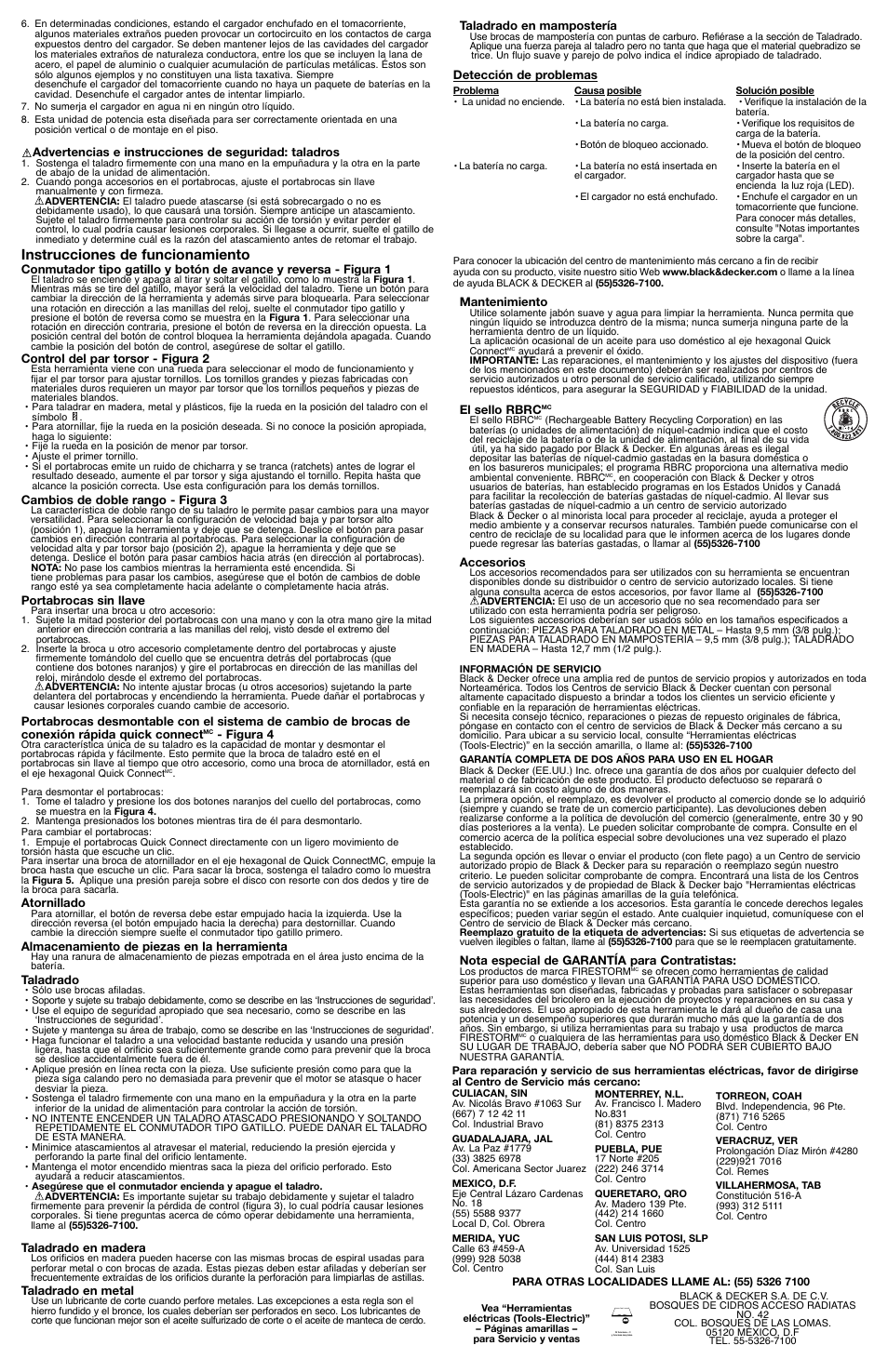 Instrucciones de funcionamiento | Black & Decker Fire Storm 90530527 User Manual | Page 6 / 6