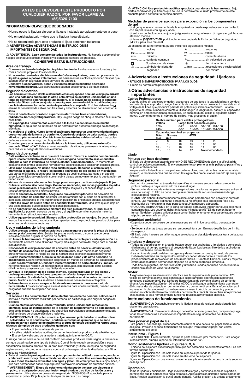 Instrucciones de funcionamiento | Black & Decker Fire Storm FS3000ROS User Manual | Page 4 / 5