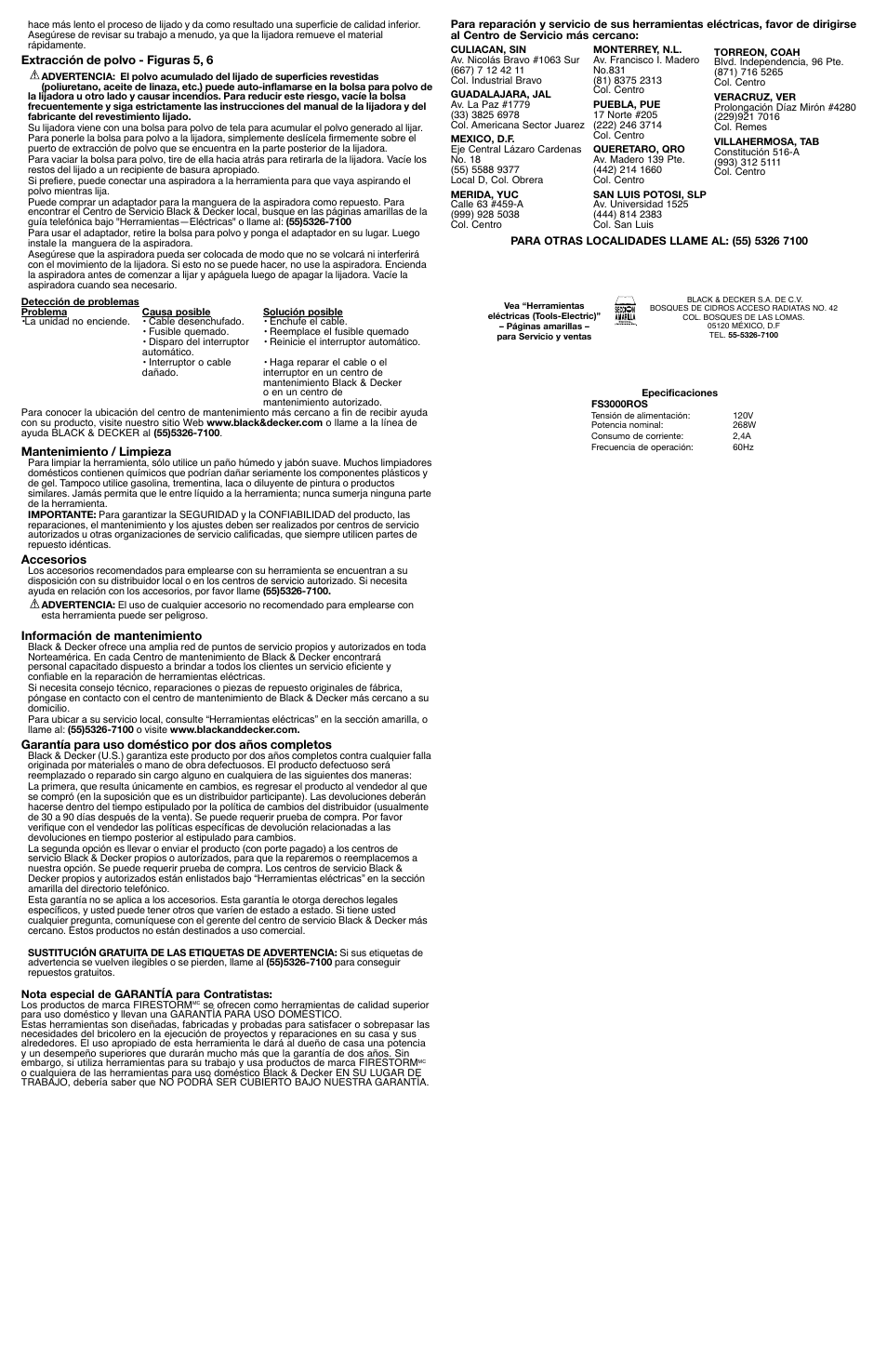 Black & Decker Fire Storm FS3000ROS User Manual | Page 5 / 5