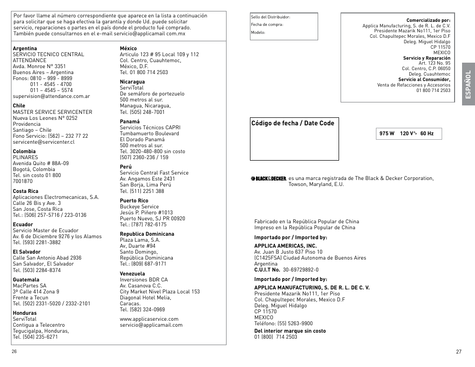 Black & Decker DLX1050B User Manual | Page 14 / 15