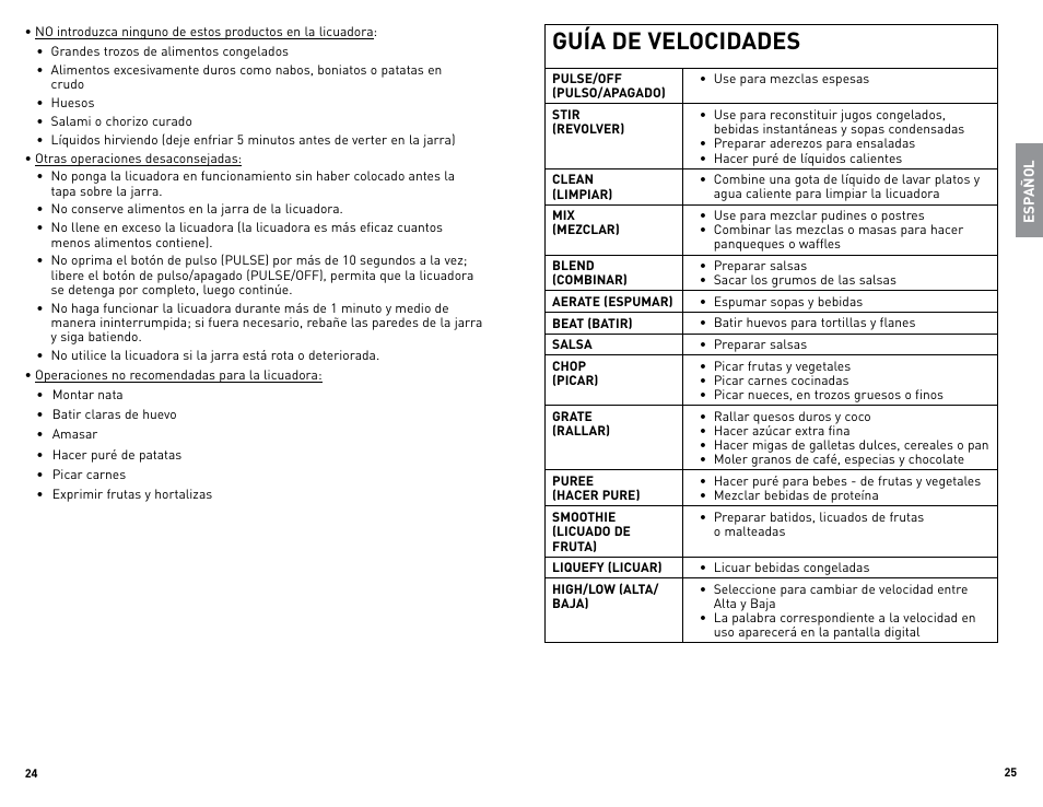 Guía de velocidades | Black & Decker CYCLONE BLC12600BUC User Manual | Page 13 / 19
