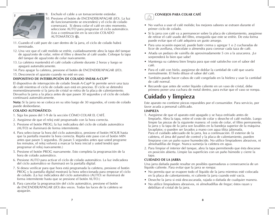 Cuidado y limpieza | Black & Decker DCM2161B User Manual | Page 5 / 13