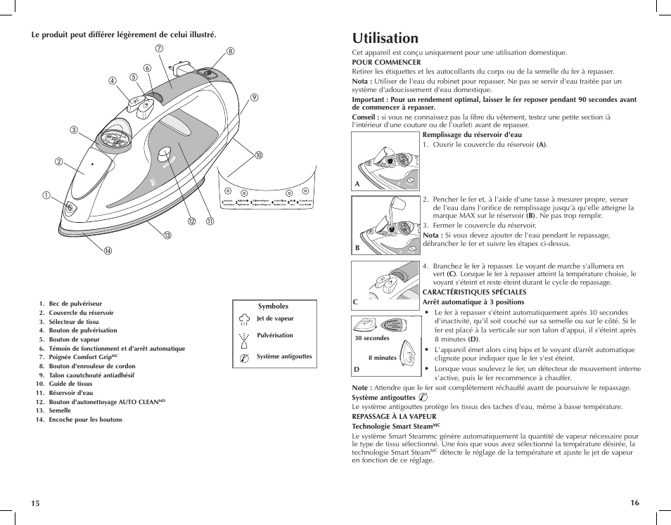 Utilisation | Black & Decker First Impressions ICR517 User Manual | Page 9 / 13