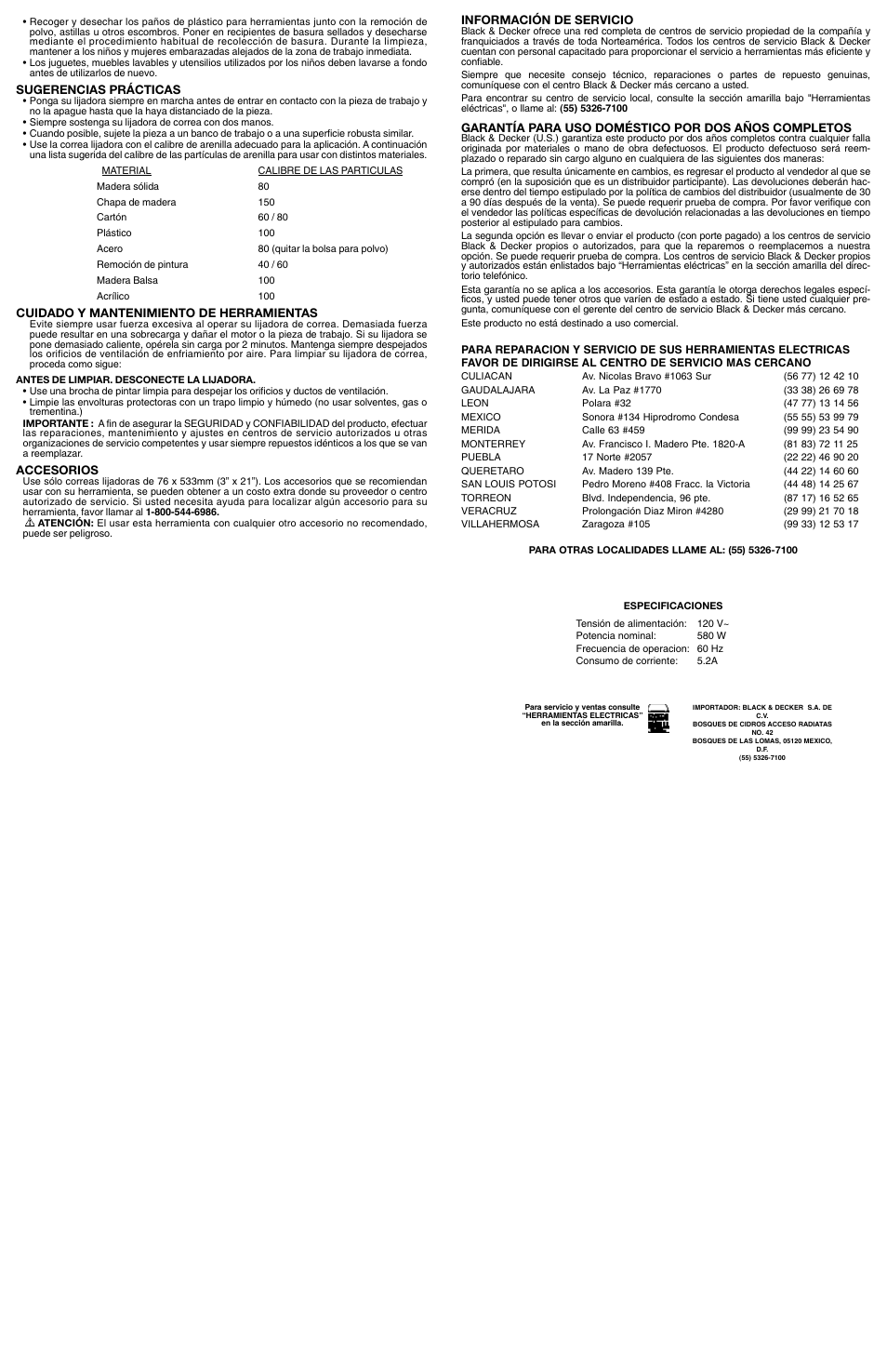 Black & Decker BR400 User Manual | Page 5 / 5