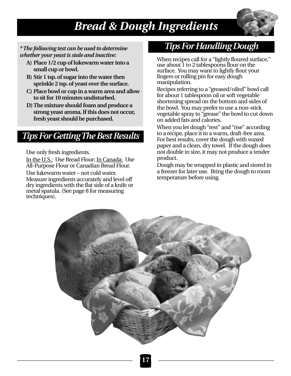 Bread & dough ingredients | Black & Decker B2000 User Manual | Page 17 / 32