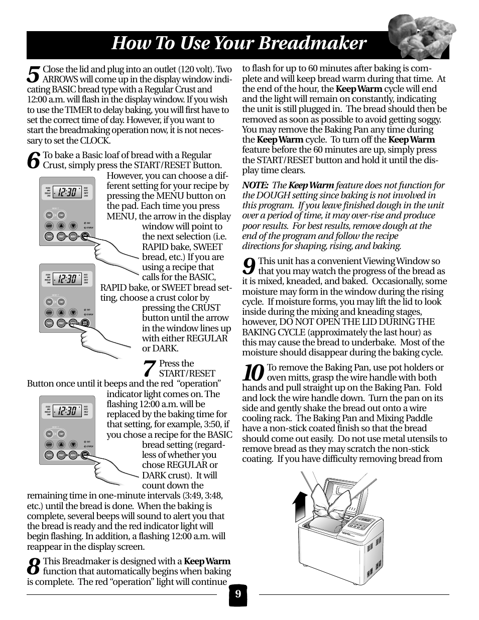How to use your breadmaker | Black & Decker B2000 User Manual | Page 9 / 32